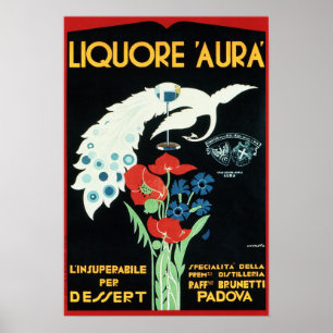 LIQUORE AURA Padova Italië  liqueur Aperitif Poster