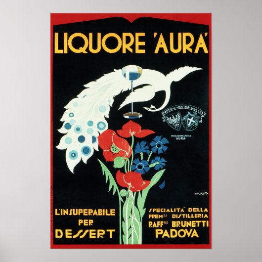 LIQUORE AURA Padova Italië  liqueur Aperitif Poster (Voorkant)