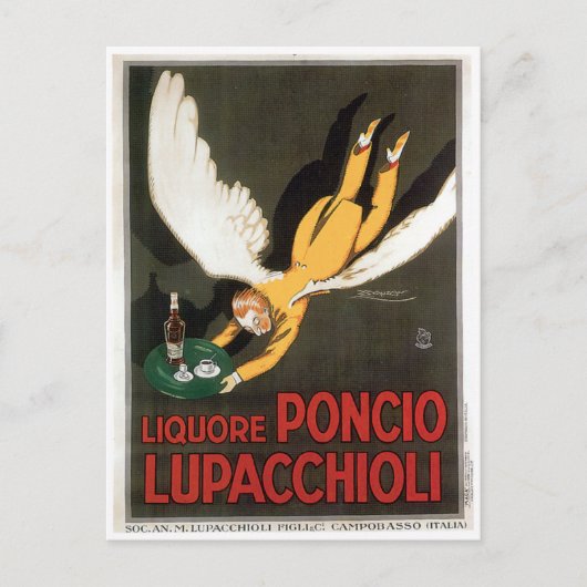 Liquore Poncio Lupacchioli  Drink en kunst Briefkaart (Voorkant)
