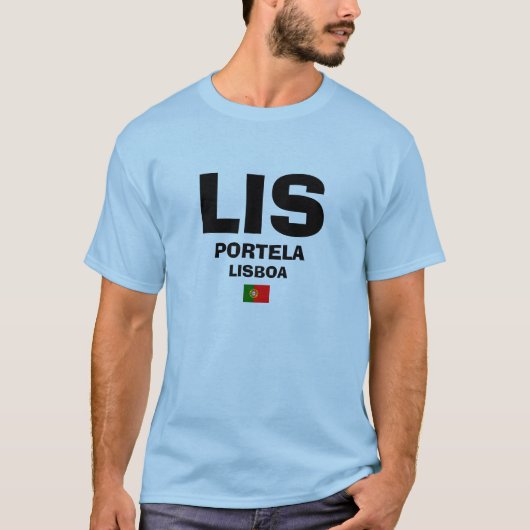 LIS Lisboa Portela Airport Code Shirt (Voorkant)