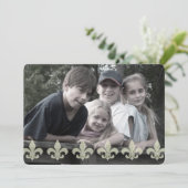 Lis Pattern Double Sided Photo Card Feestdagenkaart (Staand voorkant)