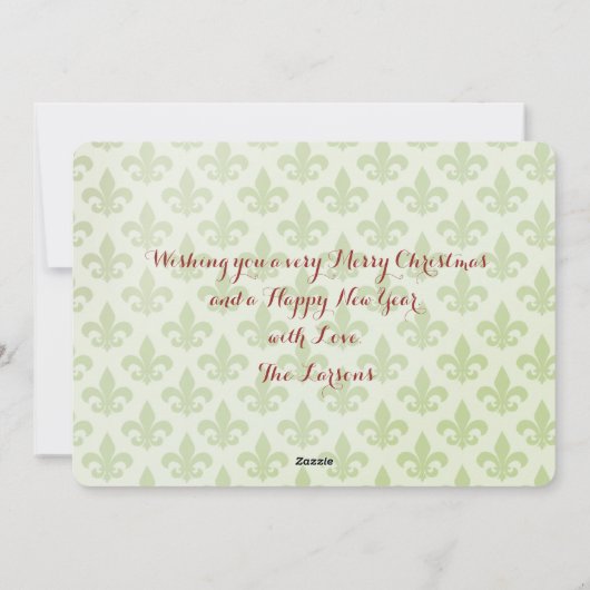 Lis Pattern Double Sided Photo Card Feestdagenkaart (Achterkant)