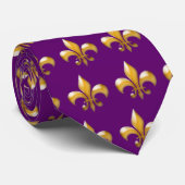 Lis Pattern Purple and Gold Stropdas (Opgerold)