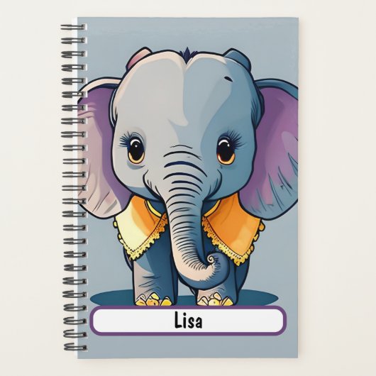 Lisa de Baby olifant, met aangepaste naaktnoot Planner (Voorkant)