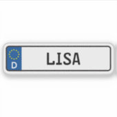 Lisa Duits Auto Licentie Bord Sticker (Voorkant)