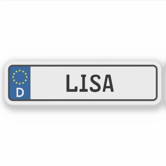 Lisa Duits Auto Licentie Bord Sticker (Voorkant)