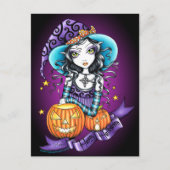 "Lisa" Halloween Pumpkin Witch Briefkaart (Voorkant)