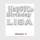 Lisa Happy Birthday silver Aufkleber Sticker (Vel)