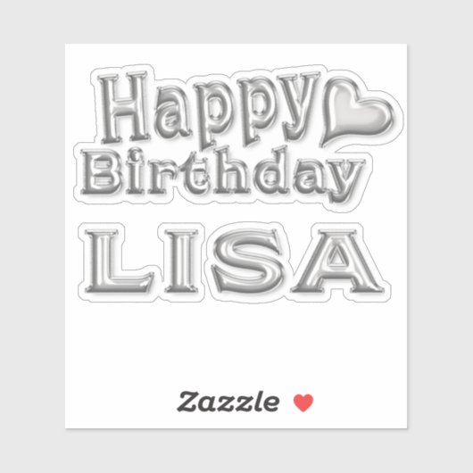Lisa Happy Birthday silver Aufkleber Sticker (Vel)
