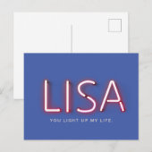 Lisa, je licht mijn leven op... briefkaart (Voorkant / Achterkant)