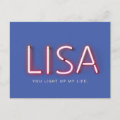 Lisa, je licht mijn leven op... briefkaart (Voorkant)