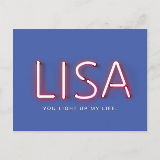 Lisa, je licht mijn leven op... briefkaart (Voorkant)