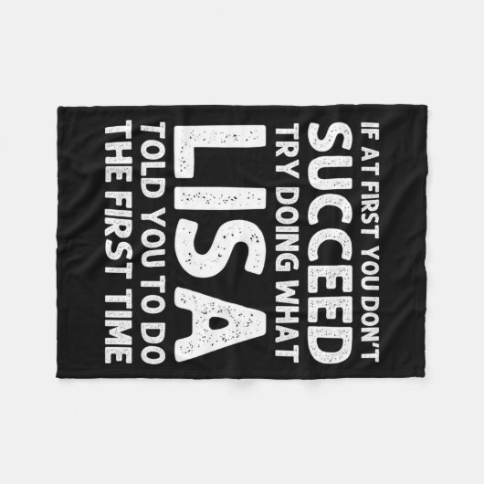 Lisa Name D Birthday Funny Christmas Jo  Fleece Deken (Voorkant (Horizontaal))