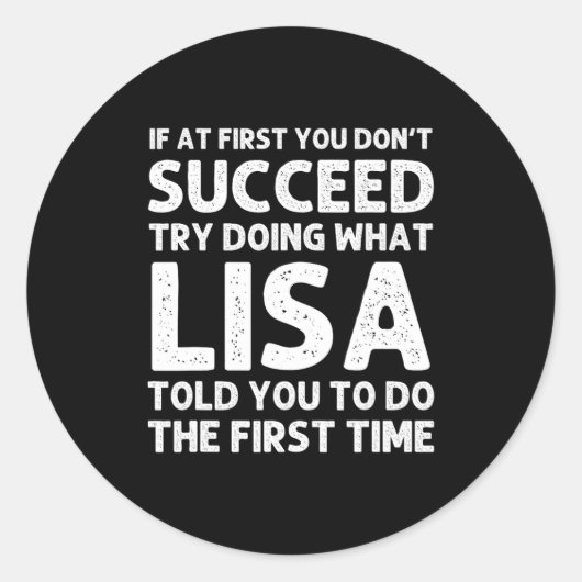 Lisa Name D Birthday Funny Christmas Jo Ronde Sticker (Voorkant)