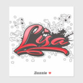 Lisa red Heart Graffiti Aufkleber Sticker (Vel)