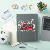 Lisa red Heart Graffiti Aufkleber Sticker (iPad Cover)