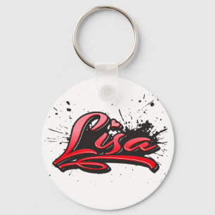 Lisa red Heart Graffiti Schlüsselanhänger Sleutelhanger