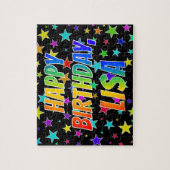 "LISA" Voornaam, geun "HAPPY BIRTHDAY" Legpuzzel (Verticaal)