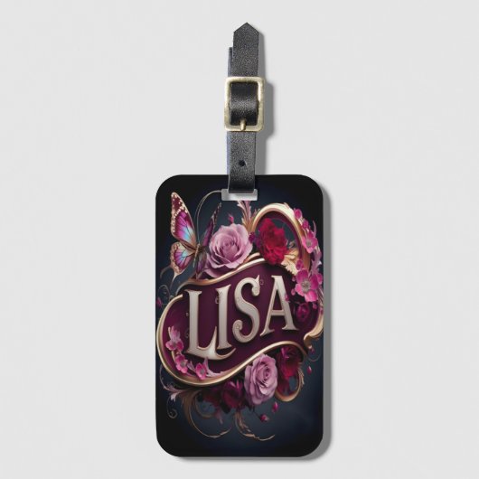 Lisa's Bloem Naambord Bagagelabel (Voorkant (verticaal))