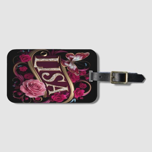 Lisa's bloemenbord bagagelabel (Voorkant (horizontaal))