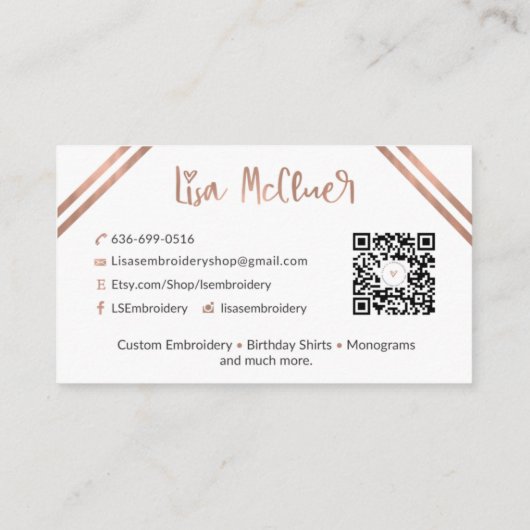 Lisa's Embroidery | Niet bewerkbare Sjabloon Visitekaartje (Achterkant)