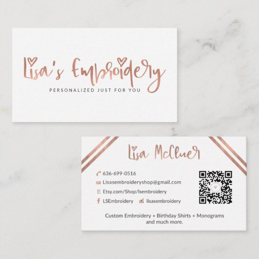 Lisa's Embroidery | Niet bewerkbare Sjabloon Visitekaartje (Voorkant / Achterkant)