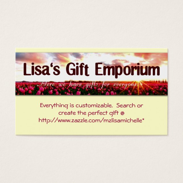 Lisa's Gift Emporium - Monogram winkel Profiel Kaa Visitekaartje (Voorkant)