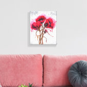 Lisa's Rode Klaprozen Canvas Afdruk (Insitu (Woonkamer))