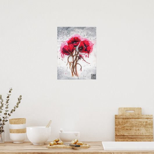 Lisa's Rode Klaprozen Poster (Keuken)
