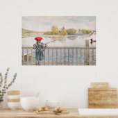 Lisbet vissen door Carl Larsson, Vintage Fijne Kun Poster (Keuken)