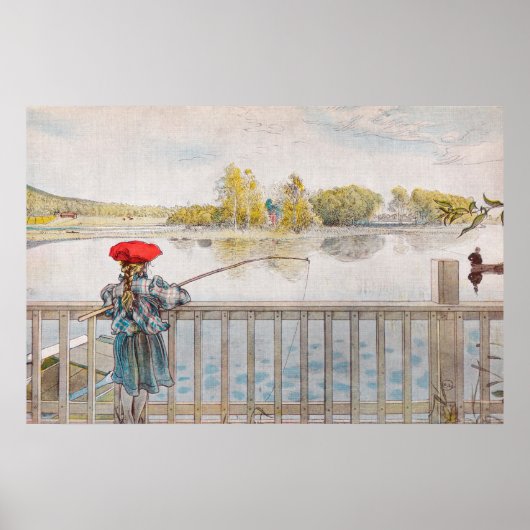Lisbet vissen door Carl Larsson, Vintage Fijne Kun Poster (Voorkant)