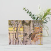 Lisbeth bij de Birch Grove (prachtig jong meisje) Kaart (Staand voorkant)