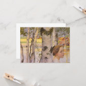 Lisbeth bij de Birch Grove (prachtig jong meisje) Kaart (Voorkant / Achterkant in situ)