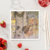 Lisbeth bij de Birch Grove (prachtig jong meisje) Servet (Insitu)