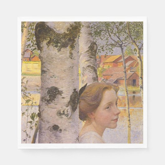 Lisbeth bij de Birch Grove (prachtig jong meisje) Servet (Voorkant)