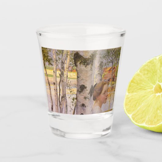 Lisbeth bij de Birch Grove (prachtig jong meisje) Shot Glas (Voorkant)