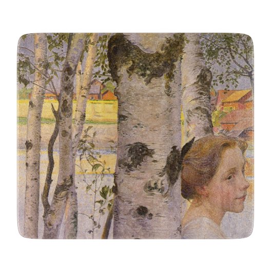 Lisbeth bij de Birch Grove (prachtig jong meisje) Snijplank (Voorkant)