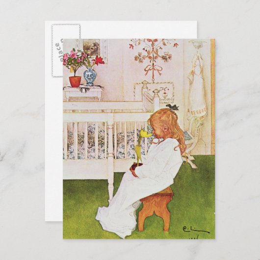 Lisbeth met een gele tulp briefkaart (Voorkant / Achterkant)