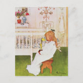 Lisbeth met een gele tulp briefkaart (Voorkant)