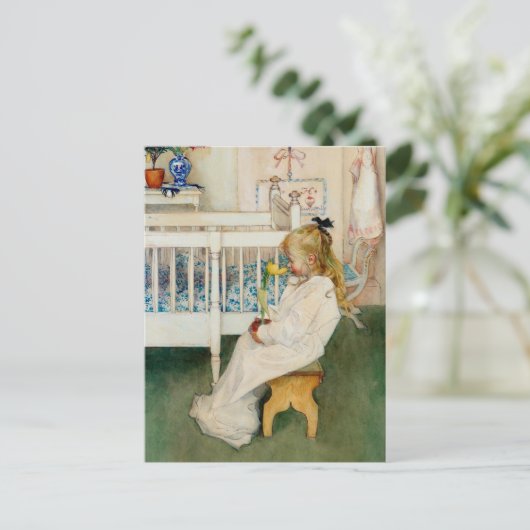 Lisbeth met Gele Tulip Briefkaart (Staand voorkant)