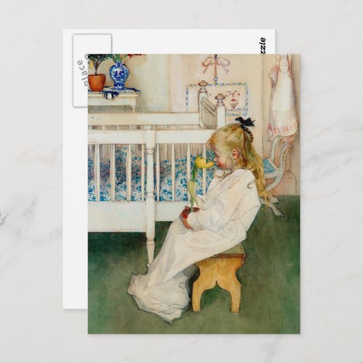 Lisbeth met Gele Tulip Briefkaart (Voorkant / Achterkant)