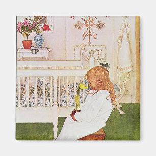 Lisbeth met gele tulp magneet