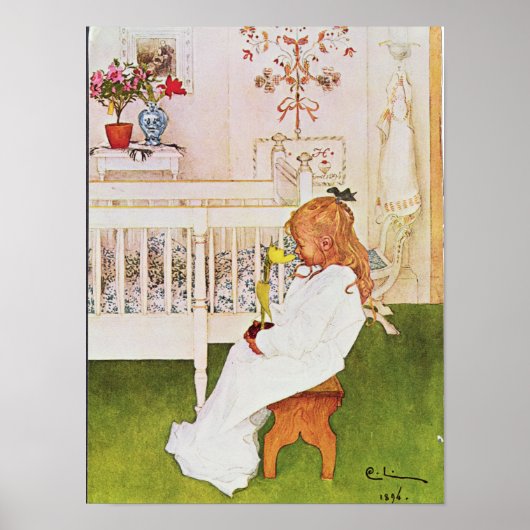 Lisbeth met gele tulp poster (Voorkant)