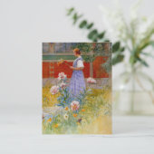 Lisbeth met Peonies Briefkaart (Staand voorkant)