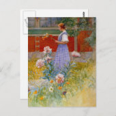 Lisbeth met Peonies Briefkaart (Voorkant / Achterkant)