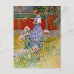 Lisbeth met Peonies Briefkaart