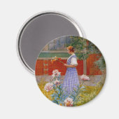 Lisbeth met Peonies Magneet (Voorkant / Achterkant)