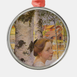 Lisbeth op de Berkendak (Mooie jonge vrouw) Metalen Ornament