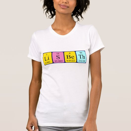 Lisbeth periodiek table name shirt (Voorkant)