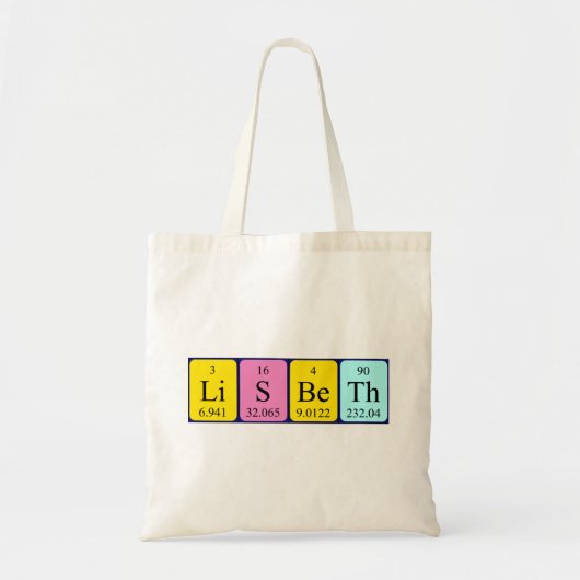 Lisbeth periodieke lijstnaam canvas tas (Voorkant)